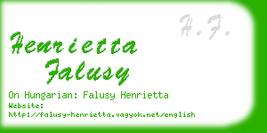 henrietta falusy business card